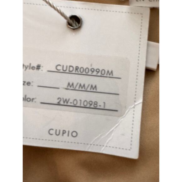 New CUPIO Bloomingdale's Women's Tan Orla V Neck Smocked Dress Size M - Picture 8 of 10